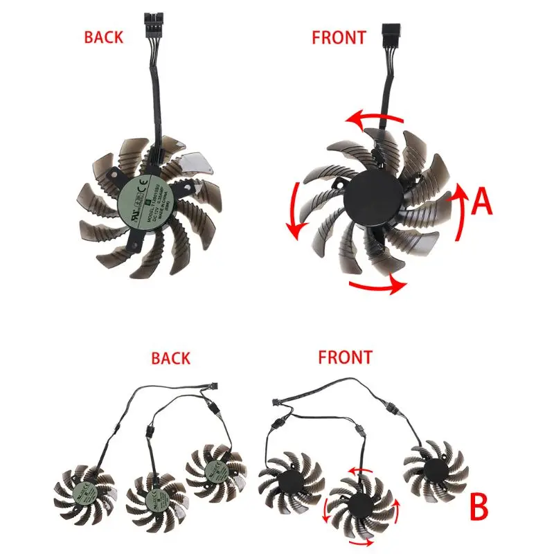 1/3PCS 75Mm T128010SU 4Pin พัดลมระบายความร้อน Cooler สำหรับ Gigabyte AORUS GTX 1060 1070 1080 G1 GTX 1070Ti 1080Ti 960 980Ti 7