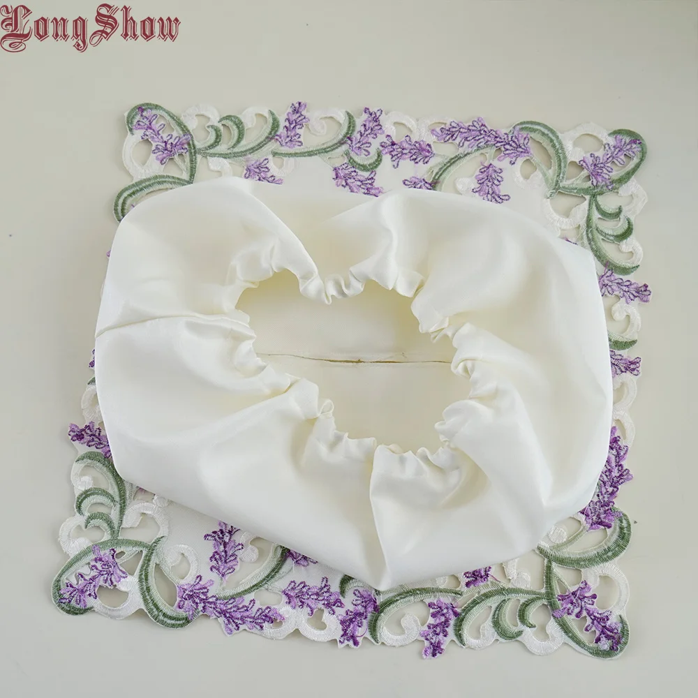 Creative Original Lavender Design Home Hotel Table Decorative Embroidered Lace Large Tissue Box Case Cover