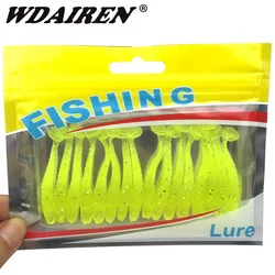 16Pcs T tail Wobbles Fishing Soft Lure 5cm 1g Artificial silicone Shrimp flavor Additive soft bait For Carp Bass Fishing Tackle