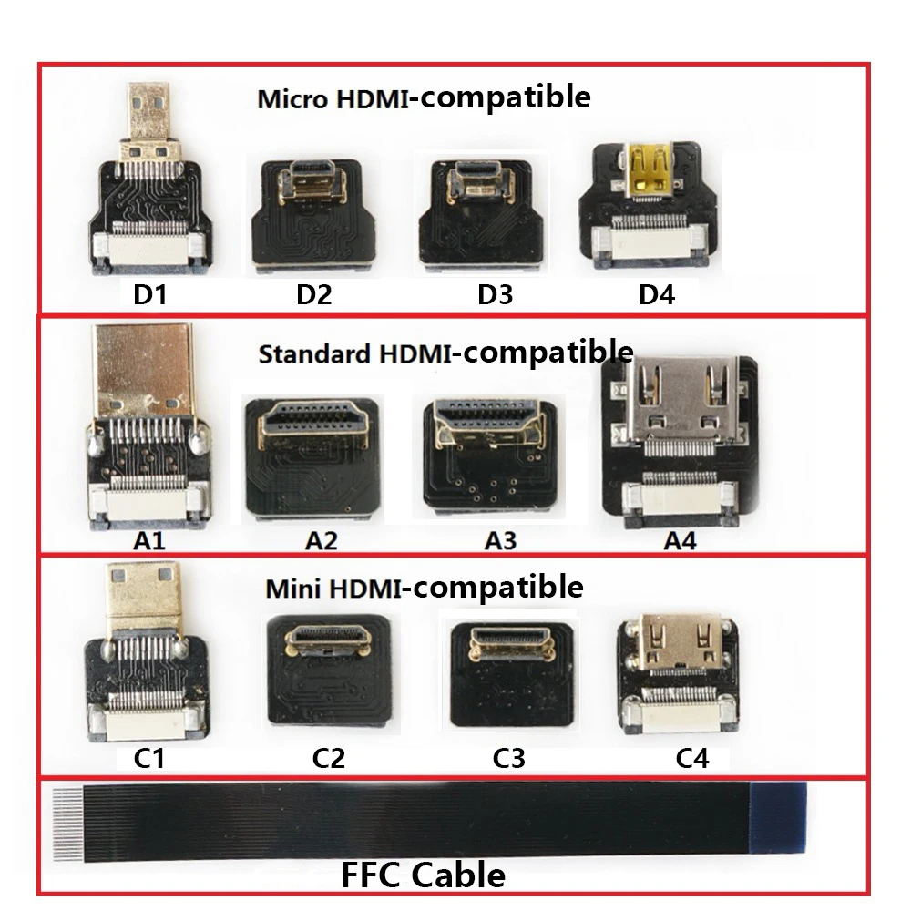 FPV Micro HDMI-kompatybilny złącze 90 stopni FPC elastyczny płaski mini HDMI kabel taśmowy FFC 20pin dla Drone Gopro DSLR gimbal zestaw