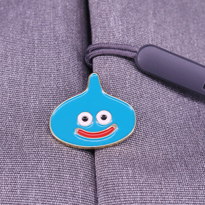 Dragon Quest Slime Enamel Pin Blue Dragon Warrior pin 80s Video Game brooch