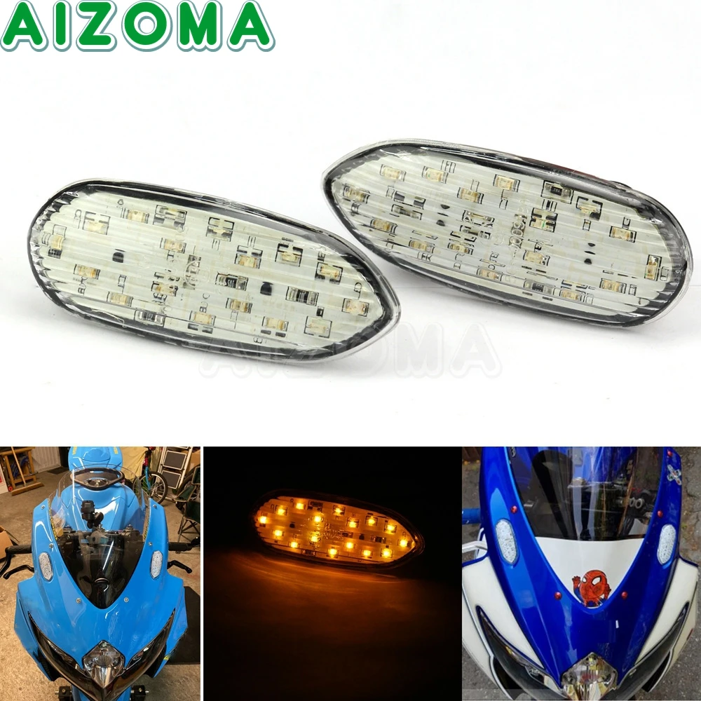 

Motorcycle LED Flush Mount Turn Signals Blinker Indicator Flasher Lights For Suzuki GSXR GSX-R 600 750 1000 2005-2016 2006 2008