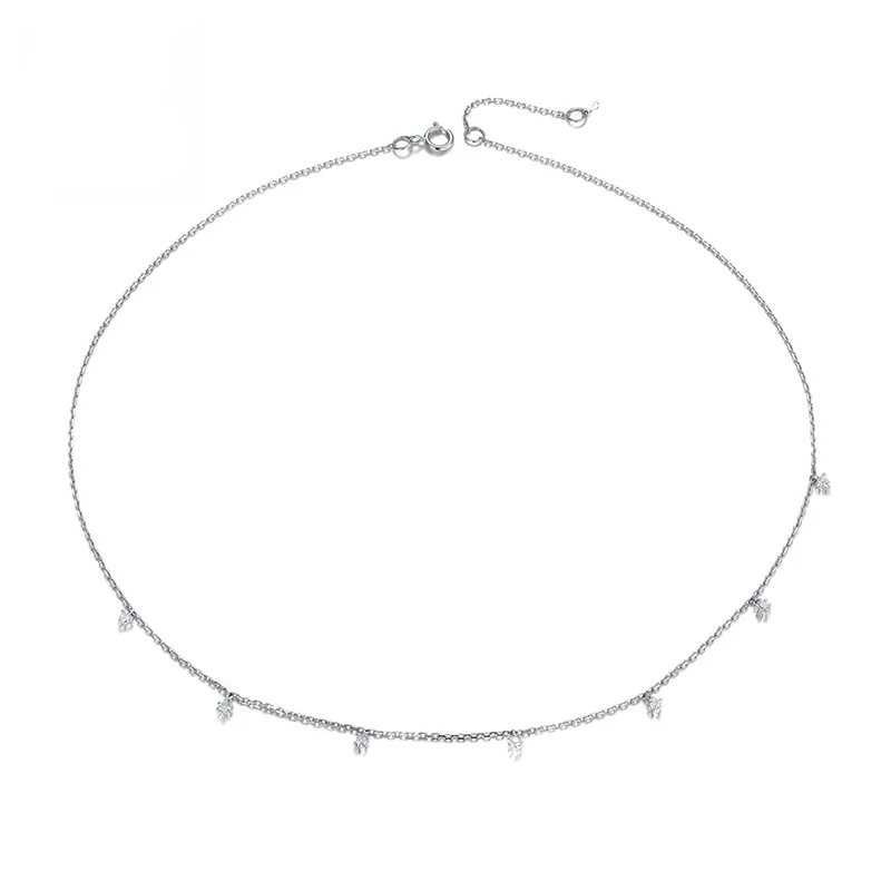 New 925 Sterling Silver Multi AAA Zircon Choker Necklace Simple Circularity Shiny Pendant Women Gift Fine Accessories NK044