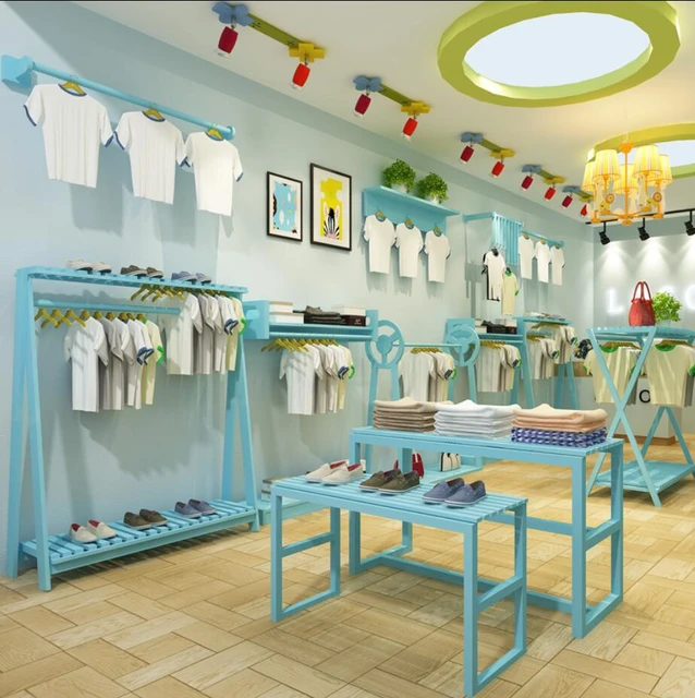 Estante de exhibicion para tienda de ropa para ninos wanghong centro comercial exhibicion de pared estante de exhibicion de ropa para madre y bebe