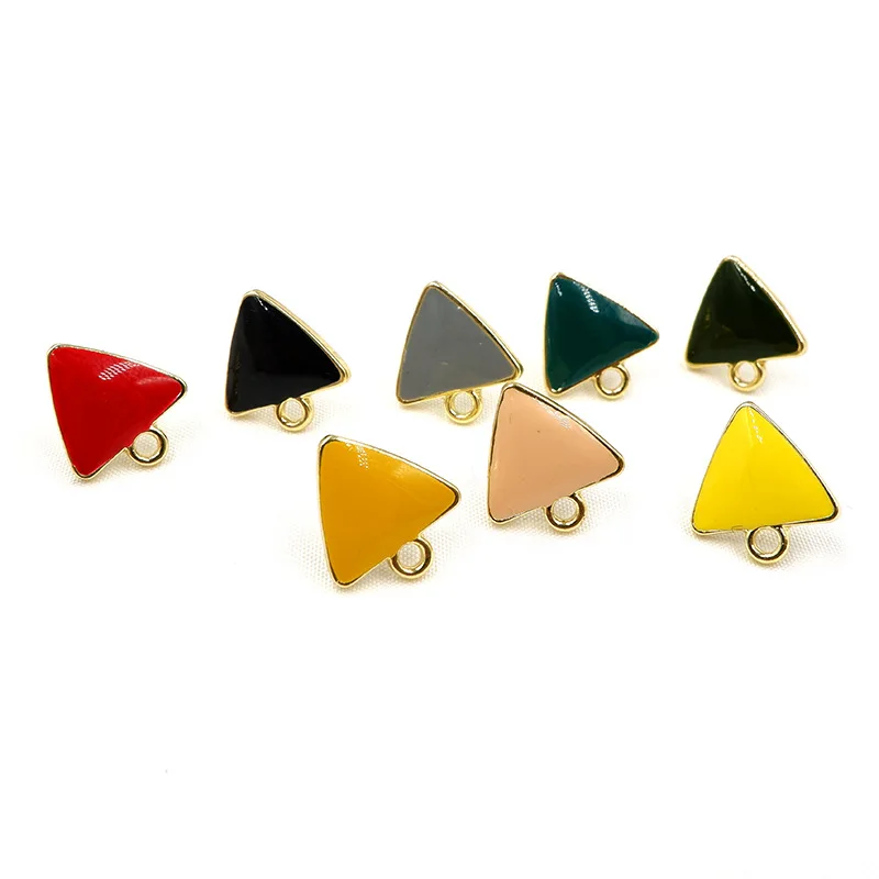 New 15mm 6pieces High Quality Zinc Alloy Drip Oil  Earring Base Connectors for DIY Earring Making Jewelry Accessories