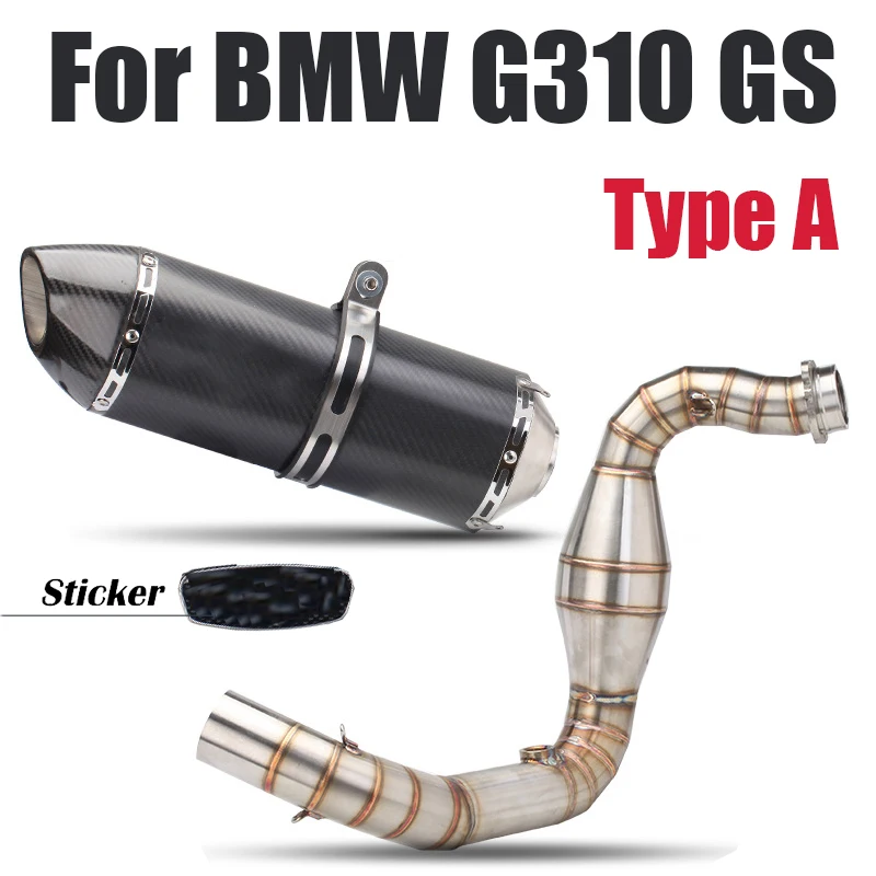 Motorcycle Exhaust Slip On For BMW G310R G310GS G310 2017 2018 Muffler Link Pipe Connect Mid Middle Pipe Stainless Steel