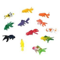 12 Pcs/Set Soft PVC Goldfishes Models Epoxy Filling Material Crystal Ocean Resin 3D Mini Fish Modeling Filler