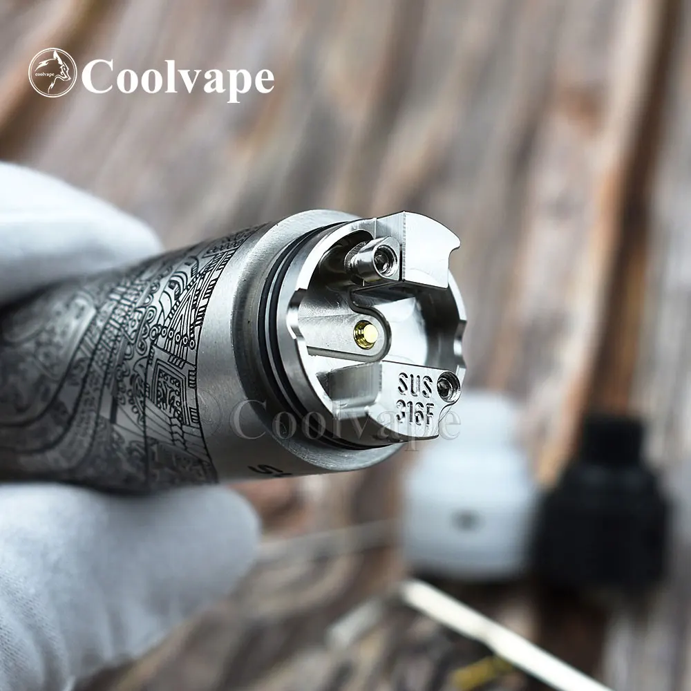 WOLF COOLVAPE-Atomizador Vape Reconstruível, Helio RDA, RDA, Fluxo de Ar Inferior, Tanque de Construção de Bobina, 22mm, Compatível com Haku Venna V2 RDA