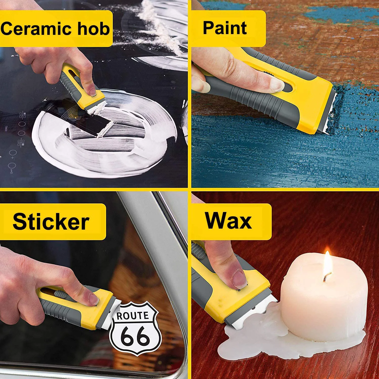 Car Window Glass Sticker Clean Razor Scraper Ceramic Razor Blade Tint Vinyl Wrap Glue Squeegee Remover Cleaner