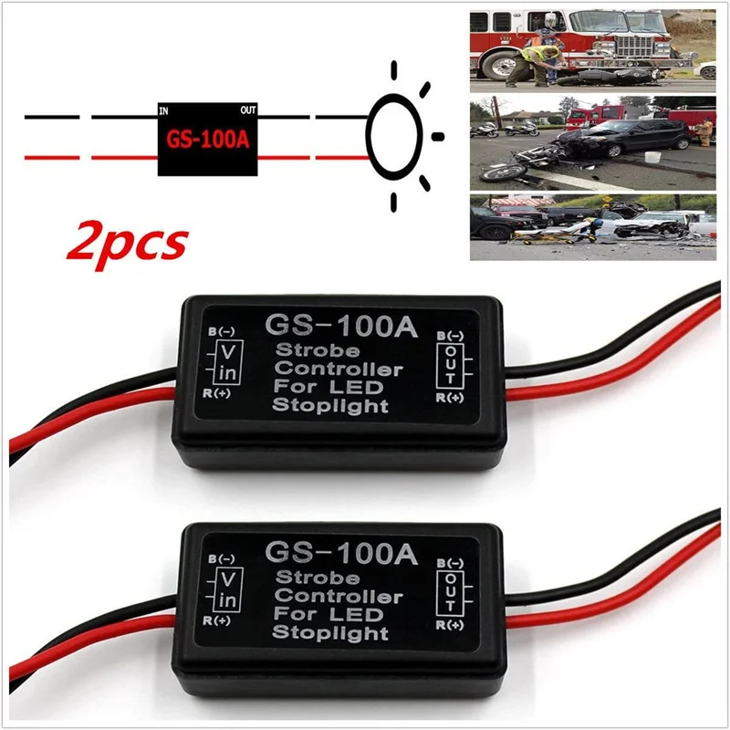 New GS-100A Brake Light Flash Controller Module Flash Strobe Controller Flasher Module For Car LED Brake Stop Light Lamp 12V