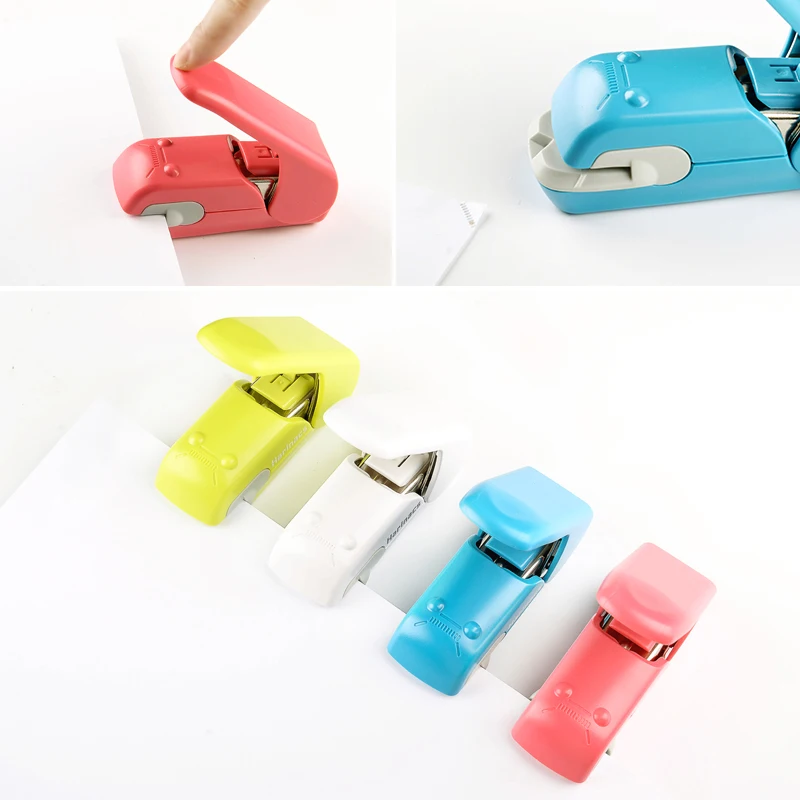 Mini cucitrice meccanica manuale sicura senza graffette senza graffette capacità di 7 fogli senza graffette per rilegatura carta ufficio scuola