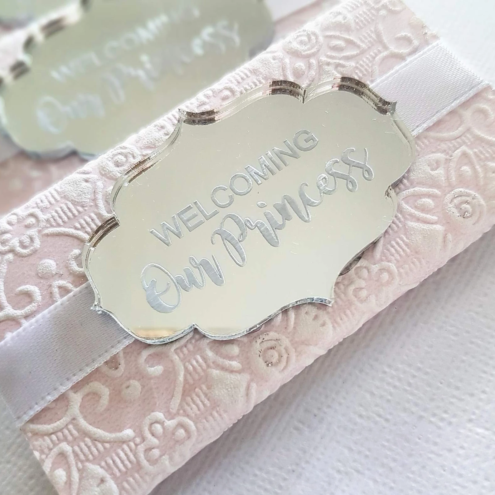 Personalized Chocolate Decorative Plaques, Silver or Gold Mirror Name Plaques, Baby Shower Baptism Decorations(No Chocolate)