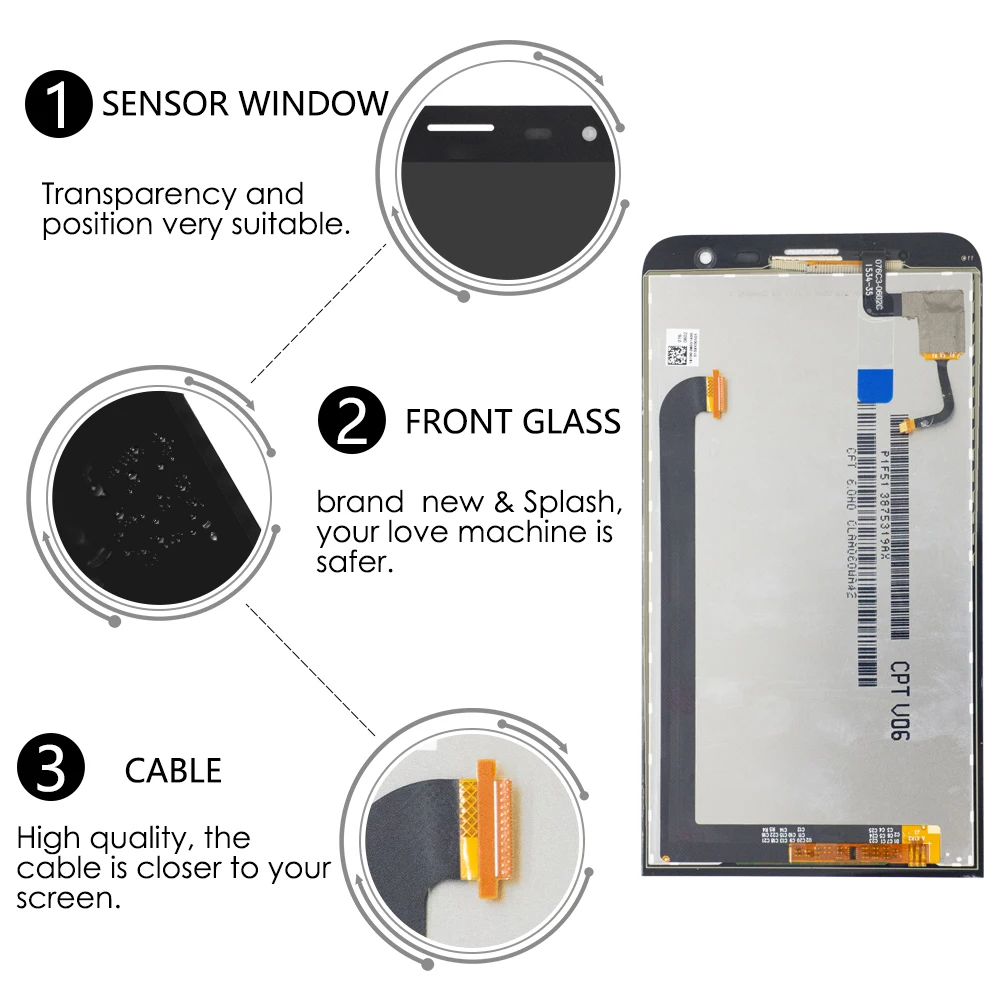 6.0'' AAAA+++ For ASUS ZenFone 2 Laser Z00MD ZE600KL LCD Display Touch Screen Digitizer Assembly ZE600KL Z00MD LCD Replacement