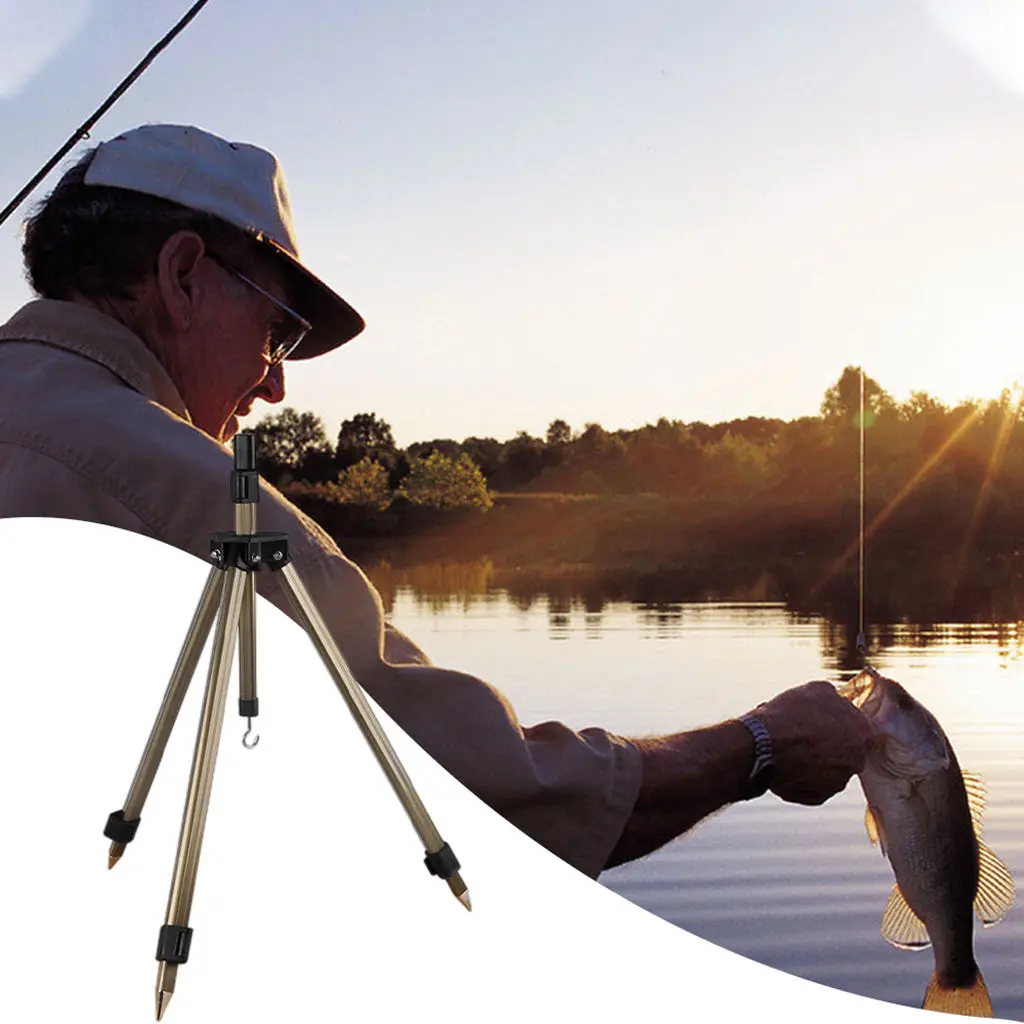 Dobrável telescópico Pesca Rod Stand, Ground Holder, Tripé Stand, Rack para Shore, peixes do mar