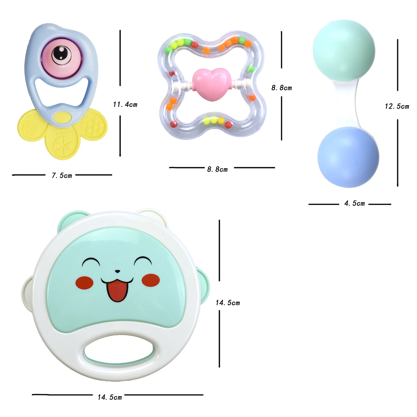 Safe Silicone Cartoon Baby Rattle Bed Bell Ring Molar Plastic Ring Newborn Toys 0-12 Months Teether Baby Educational Toys