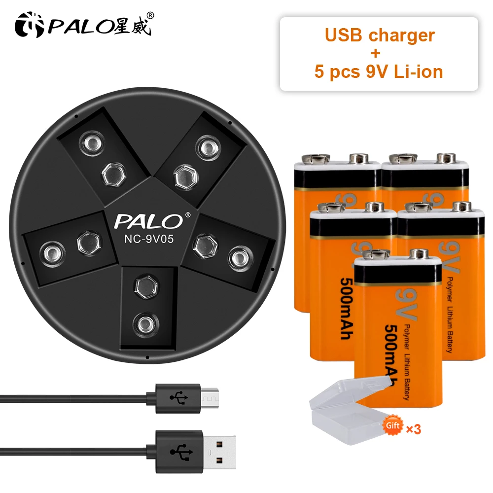 

9V battery 6f22 lithium battery li-ion rechargeable battery 9v with 9V battery charger for ni-mh lithium 9v battery