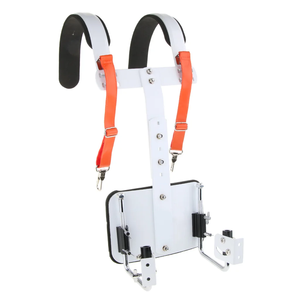 Aluminium Alloy Marching Snare Drum Bass Drum Carrier Support with Thickened Sponge Shoulder Pad, Great for Drum Player