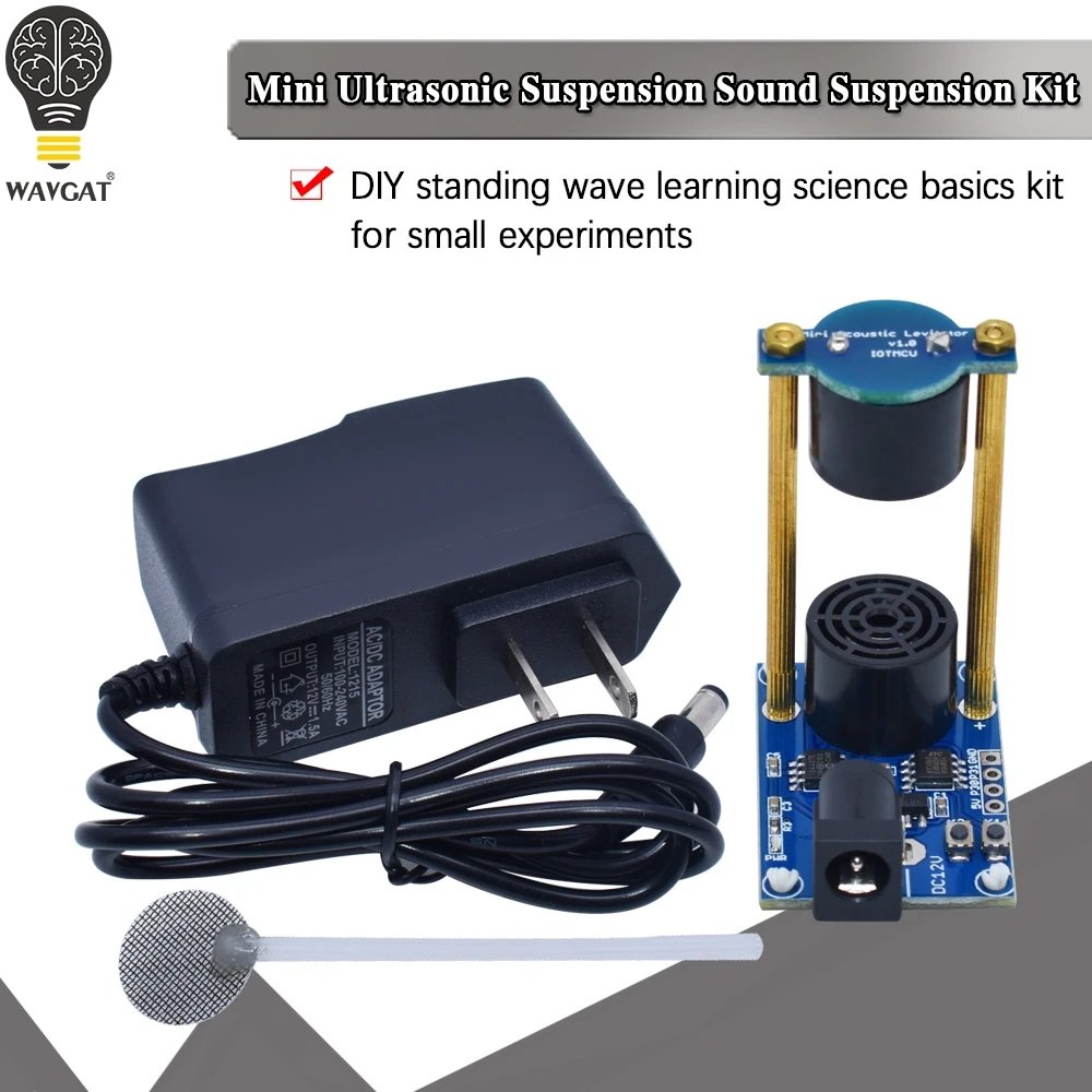 Ultrasonic Suspension Acoustic Suspension DIY Learning Kit Mini Acoustic Levitator 12V DC Power Adapter MCU STC15W 16mm 40KHz