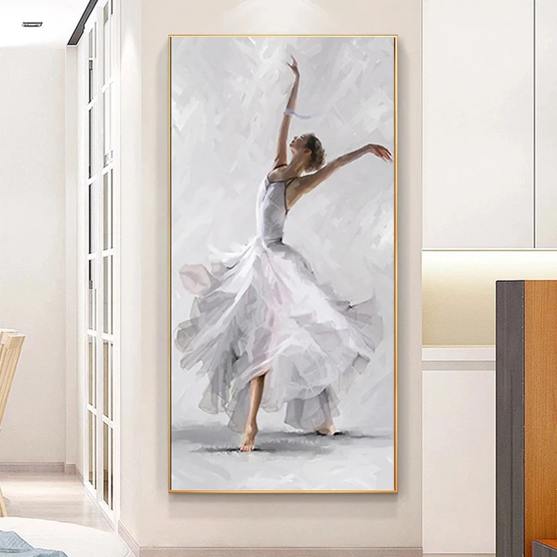 Abstract Ballet Dancer Canvas Painting Dance Classroom Hanging Posters and Prints Wall Art Pictures for Living Room Home Decor