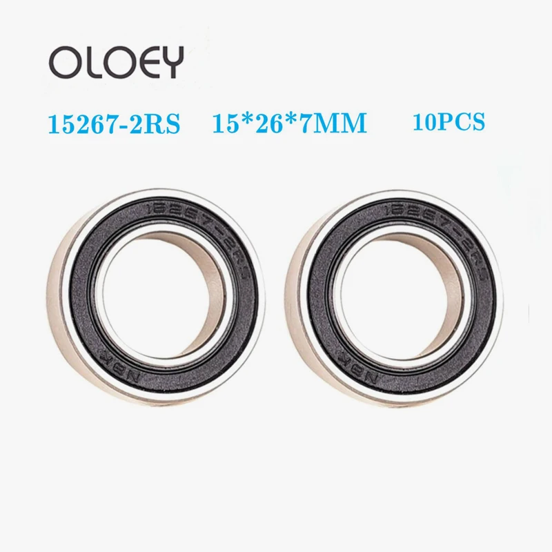 15267-2RS Bearing 15x26x7mm 10pcs Bicycle Bearing Shielded Deep Groove Ball Bearings Single Row 15267-2RS