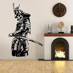 Samurai Skull Japanese Asian Warrior Wall Stickers Vinyl Home Decor Teens Boys Bedroom Game Room Mural Vinyl Decals Dorm S274