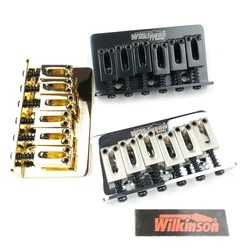 Wilkinson-puente fijo para guitarra eléctrica, cuerda a través del puente Steg, espaciado de cuerda de cola, 10,5mm, WOF01, plateado cromado