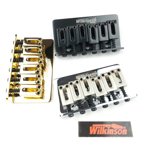 Wilkinson Guitarra eléctrica Puente fijo Cuerda a través del puente Steg Cordal Espaciado de cuerdas 10,5 mm WOF01 Cromo Plata