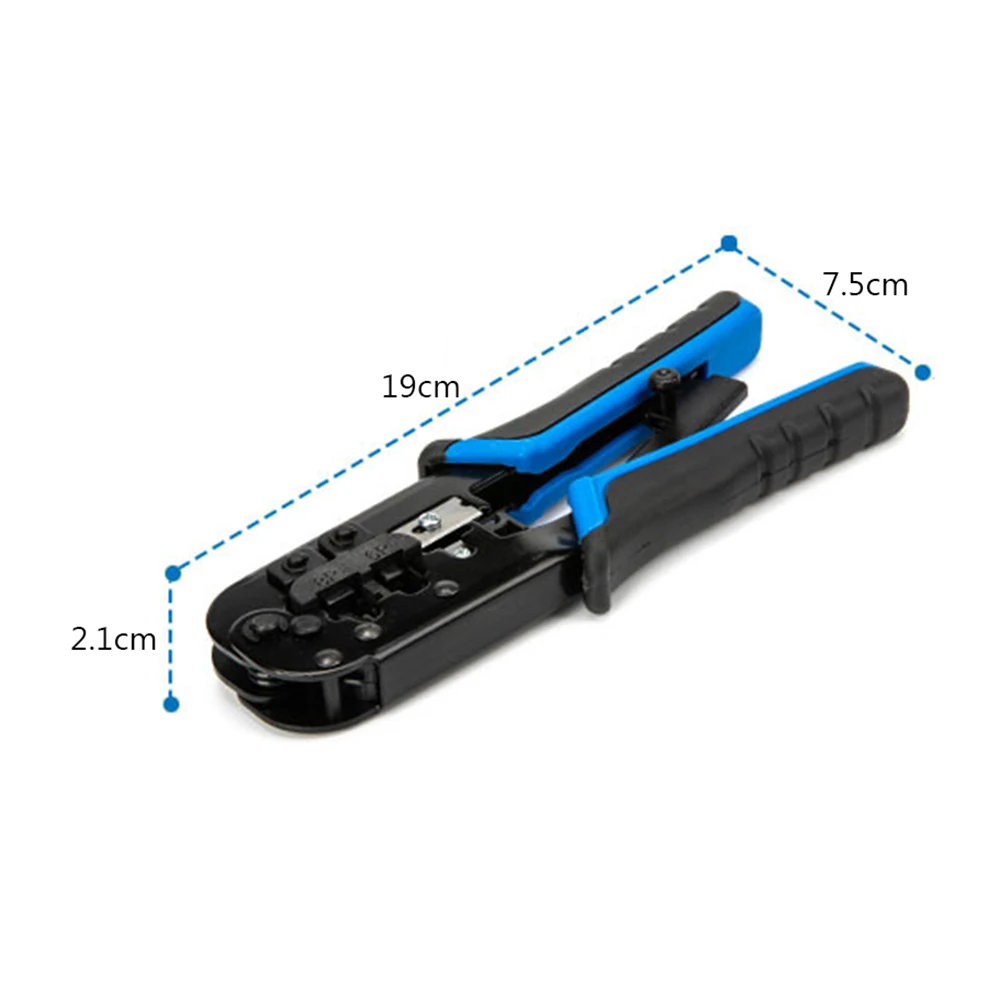 Herramienta crimpadora RJ45, alicates de red Ethernet para 6P/RJ11/RJ-12 y 8P/RJ45, pelacables de crimpado, Clip de prensado multifunción