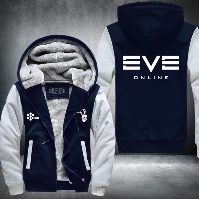 EVE Online Witner Hoodie Mens Thicken Fleece Coat GUSTAS Zipper Jacket US EU Plus Szie drop shipping home EURO SIZE