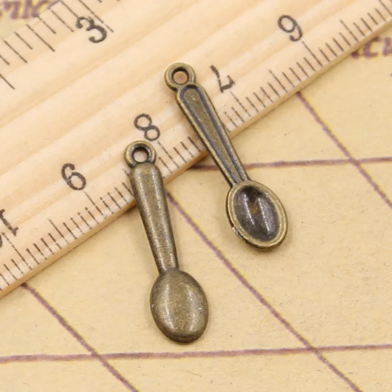 30pcs Charms Kitchen Cooking Spoon 24x6mm Tibetan Bronze Silver Color Pendants Antique Jewelry Making DIY Handmade Craft