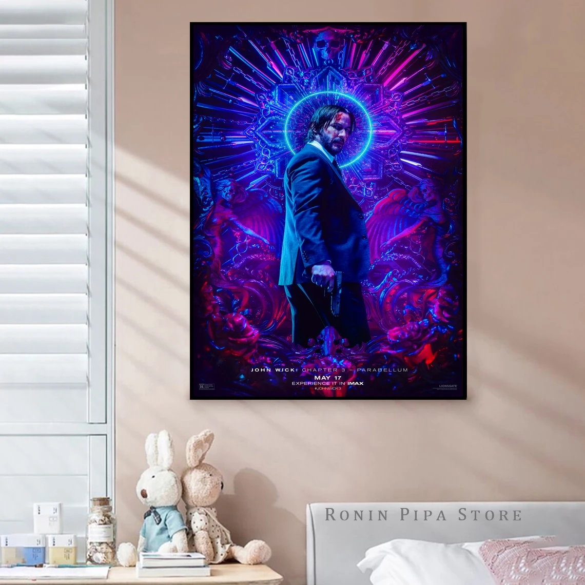 John Wick Movie Cover Poster Art Print Canvas Painting Wall Pictures Living Room Home Decor (No Frame)