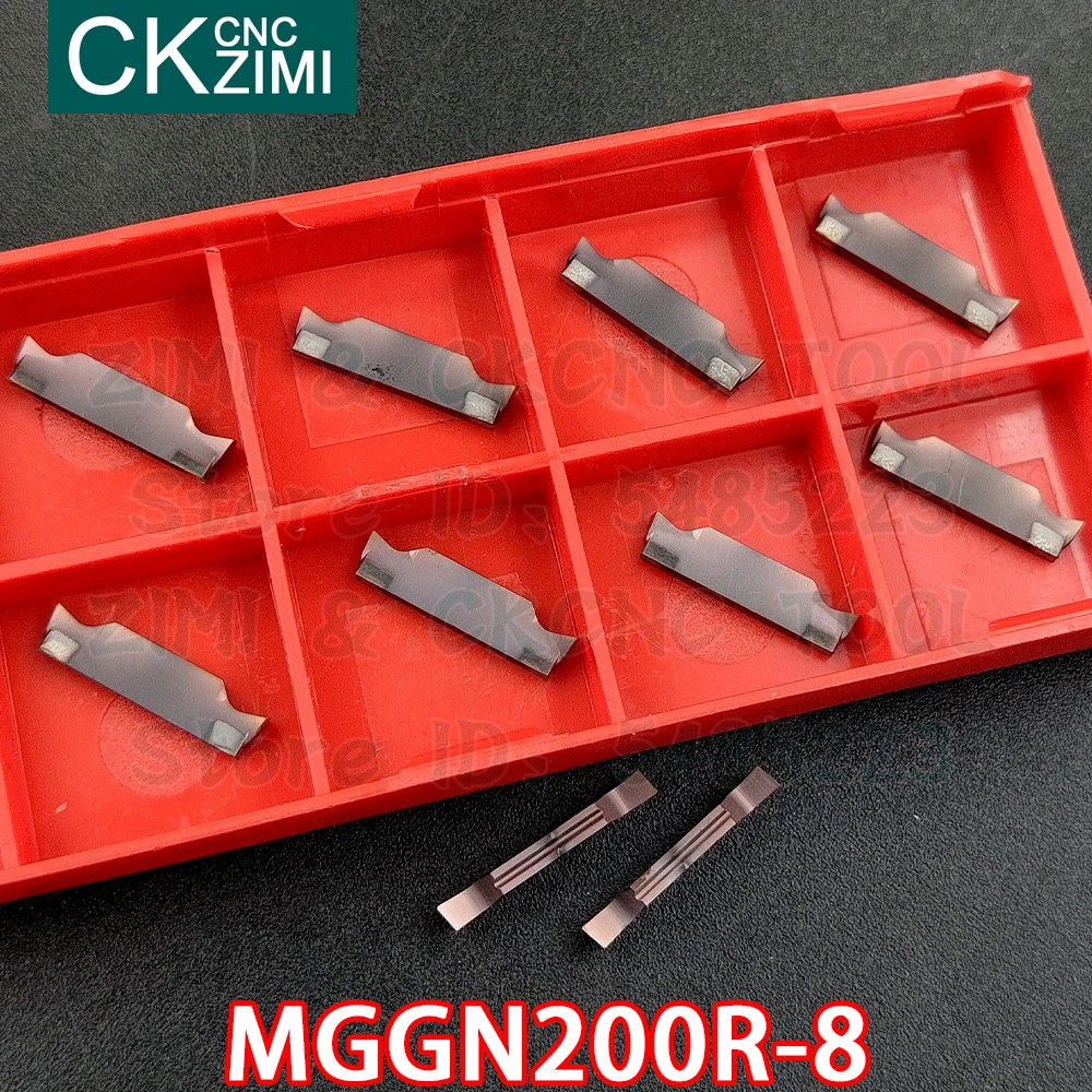 Ferramenta de ranhuramento para corte, ferramenta de metal de torno para aço inoxidável com 8 inserções de metal mggn 200r