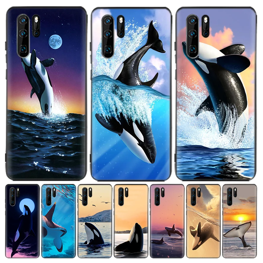 Sea Orcinus Orca Silicone Case Coque For Huawei P30 Lite P40 P20 Pro Mate 20 10 30 40 P Smart Z Plus + Phone Shell Cover Funda