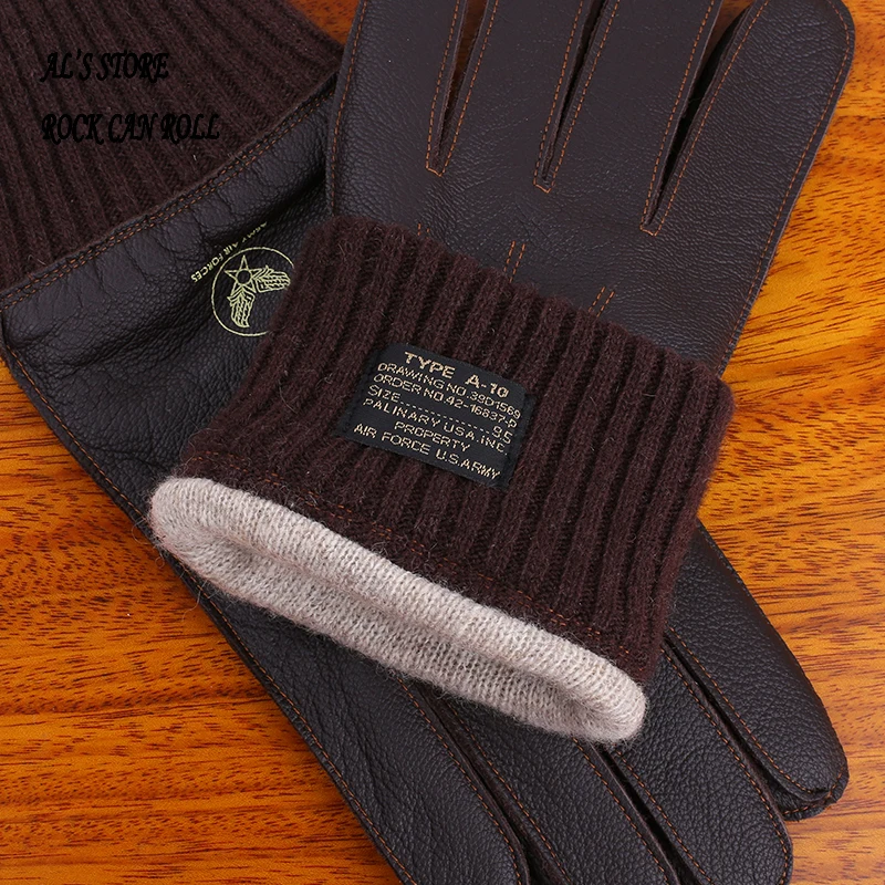 G-A10, ¡superoferta! Guantes de piel de cabra gruesa y auténtica, cuero y lana de buena calidad, duraderos, 5 tamaños