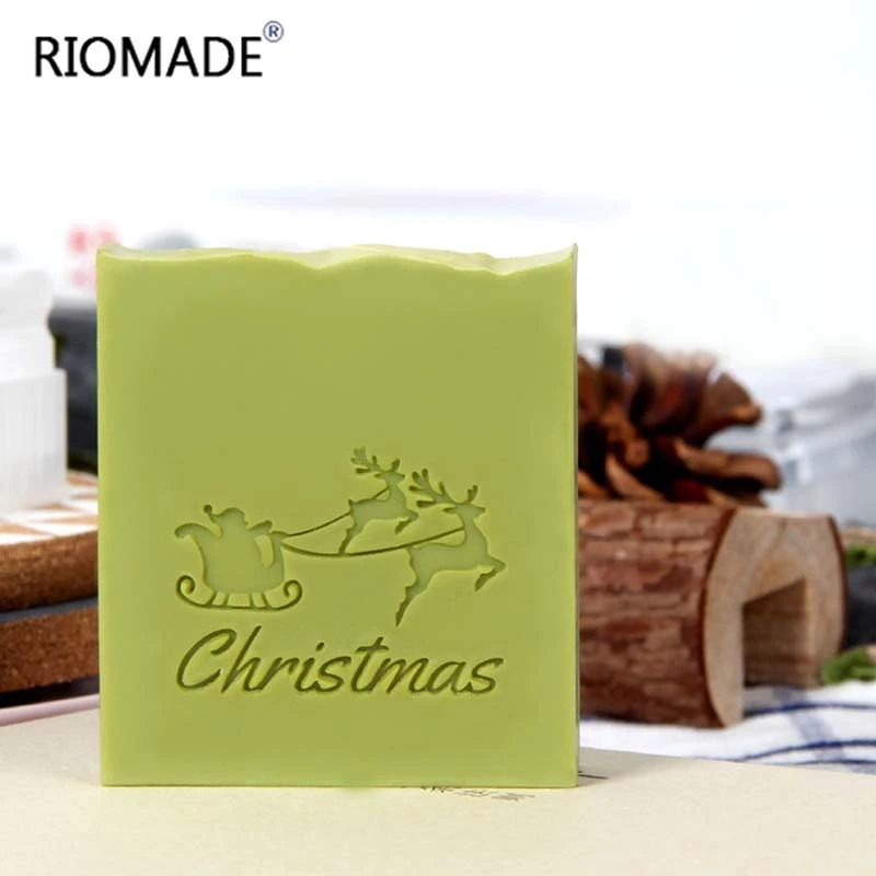 Happy Christmas Series Acrylic Soap Stamp Handmade Soap Seal Letters And Patterns Transparent Chapters DIY Soap Making Tools