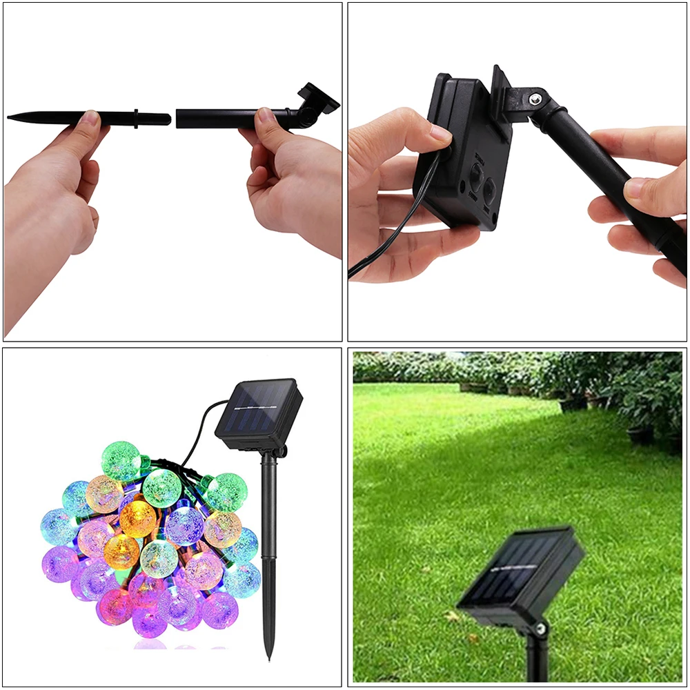 Solar LED String Globe Bulb String 6.5m 30 LED Fairy Light String LEDs Ball Christmas Light Garland Wedding Garden Decoration