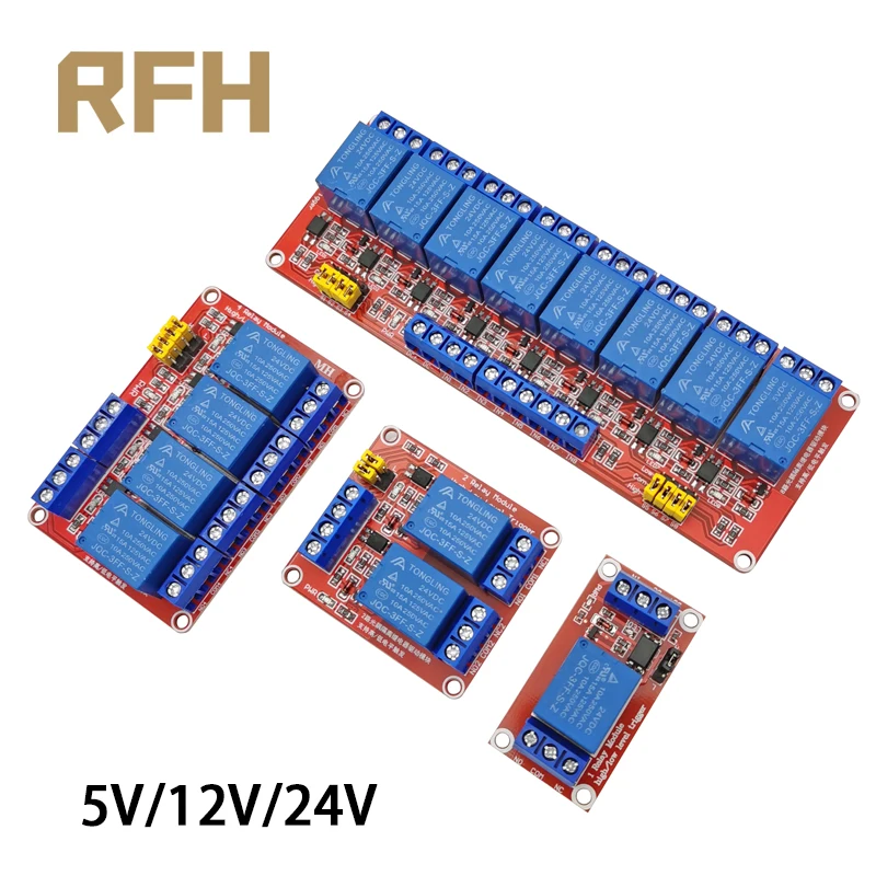 1 2 4 8 Channel 5V 12V Relay Module Board Shield with Optocoupler Support High and Low Level Trigger for Arduino