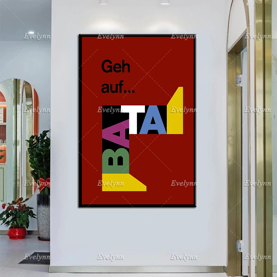 Herbert Leupin Go On Bata1948 Edited.Abstract Wall Art Oil PaintingHome Decor Prints Wall Art Canvas Posters Unique Gift