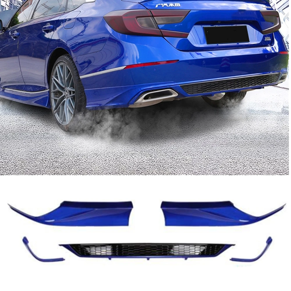 For Honda Accord 10th 2018 2019 2020 2021 2022 YOFER Style Rear Bumper Diffuser Lip+Side Spoiler Corner Cover Trim Splitter Kit