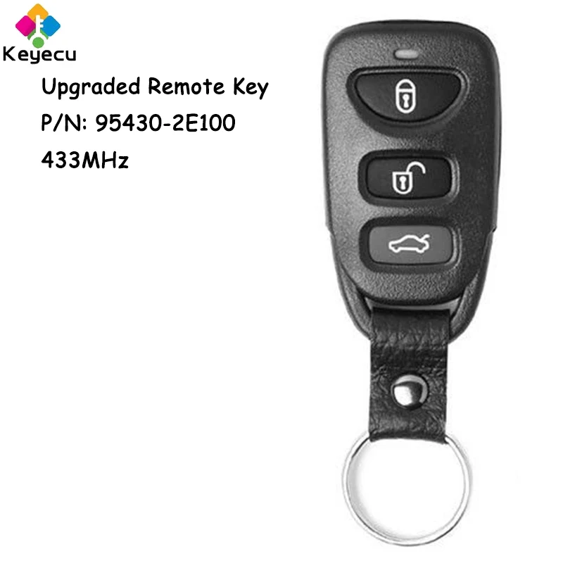 

KEYECU Replacement Upgraded Remote Car Key With 3 Buttons 433MHz Frequency for Hyundai Sonata NF 2008 2009 Fob P/N: 95430-3K010