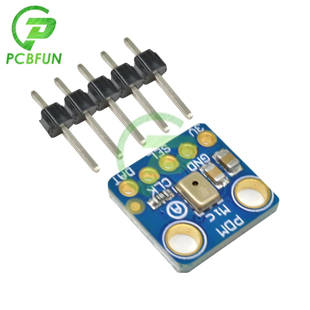 MP34DT01 PDM MEMS Digital Microphone Module 61dB Low Noise 1.8V-3.3V 1-3.25 MHz I2S Interface Audio Development Breakout Board