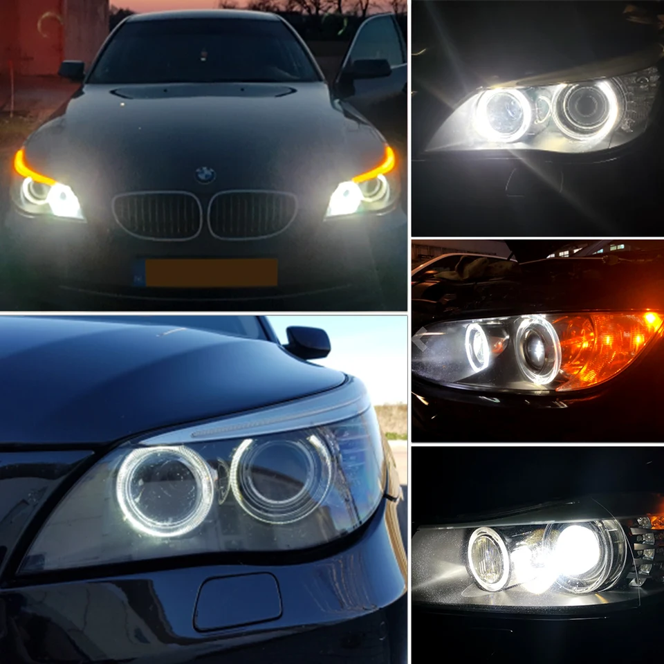 10-Pack T5 SMD LED Bulbs – 6000K White For Angel Eyes & Parking Lights – CAN-BUS No Error