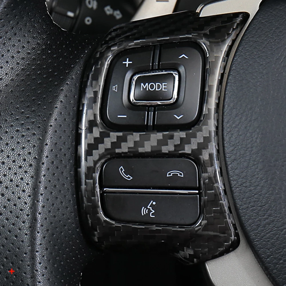 2pcs Real Carbon Fiber Steering Wheel Functional Button Trim Frame Cover For Lexus IS200 250 IS300 NX200 NX300 RC200 RC300 CT200