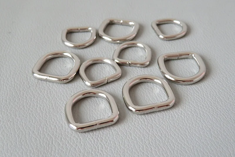10mm 12mm 15mm 20mm 25mm 32mm Metal D Rings Buckle For Bag Backpack Straps Belt Pet Cat Dog Collar Clasp DIY Sewing Accessory