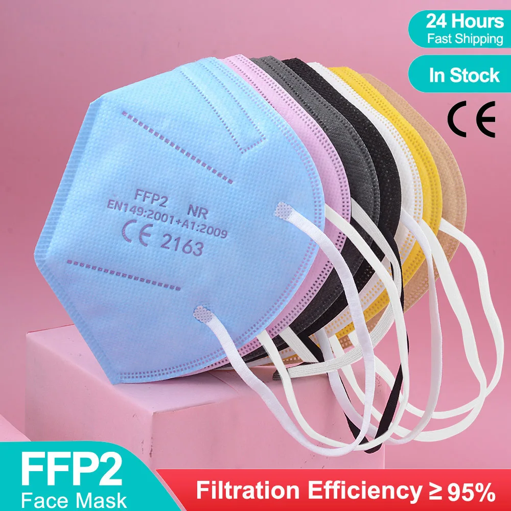 FFP2 قناع شهادة CE Mascarillas FPP2 Negras 5 طبقات ffp2قناع الكبار التنفس KN95 أقنعة FP2 FFP 2 ffp3 ماسكارا ماسكي