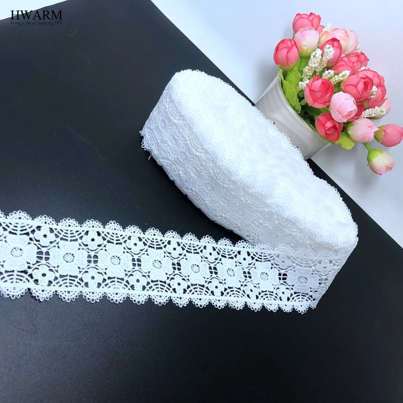 5yard 6cm white african lace fabric ribbon trim wedding decoration DIY hat pillow skirt accessories Bilateral reticular pattern