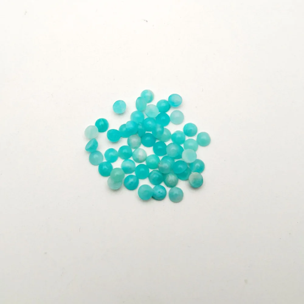 

fashion amazonite natural stone 3mm 4mm 5mm Single arc round cabochon beads for jewelry making 24Pc/lot Ring accessories no hole