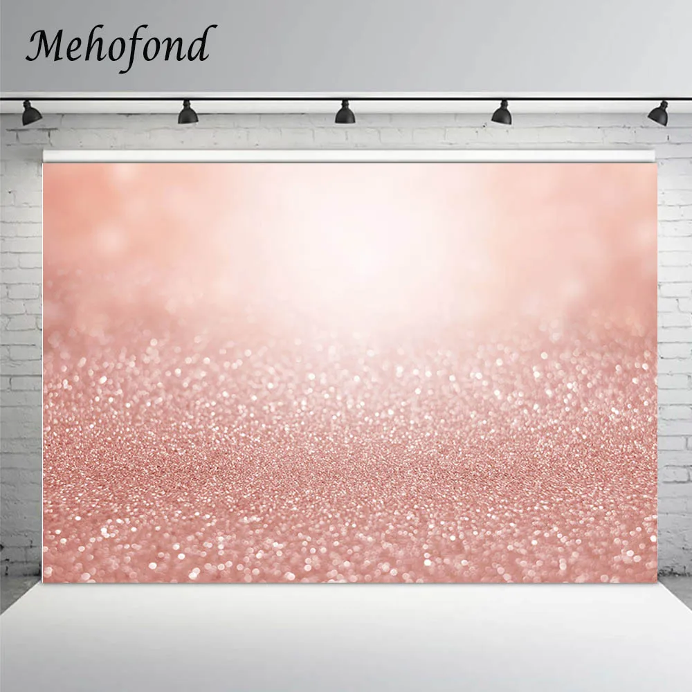 Mehofond Pink Photography Backdrops Rose Gold Bokeh Polka Dots Birthday Party Banner Pet Portrait Decor Photo Background Shoot