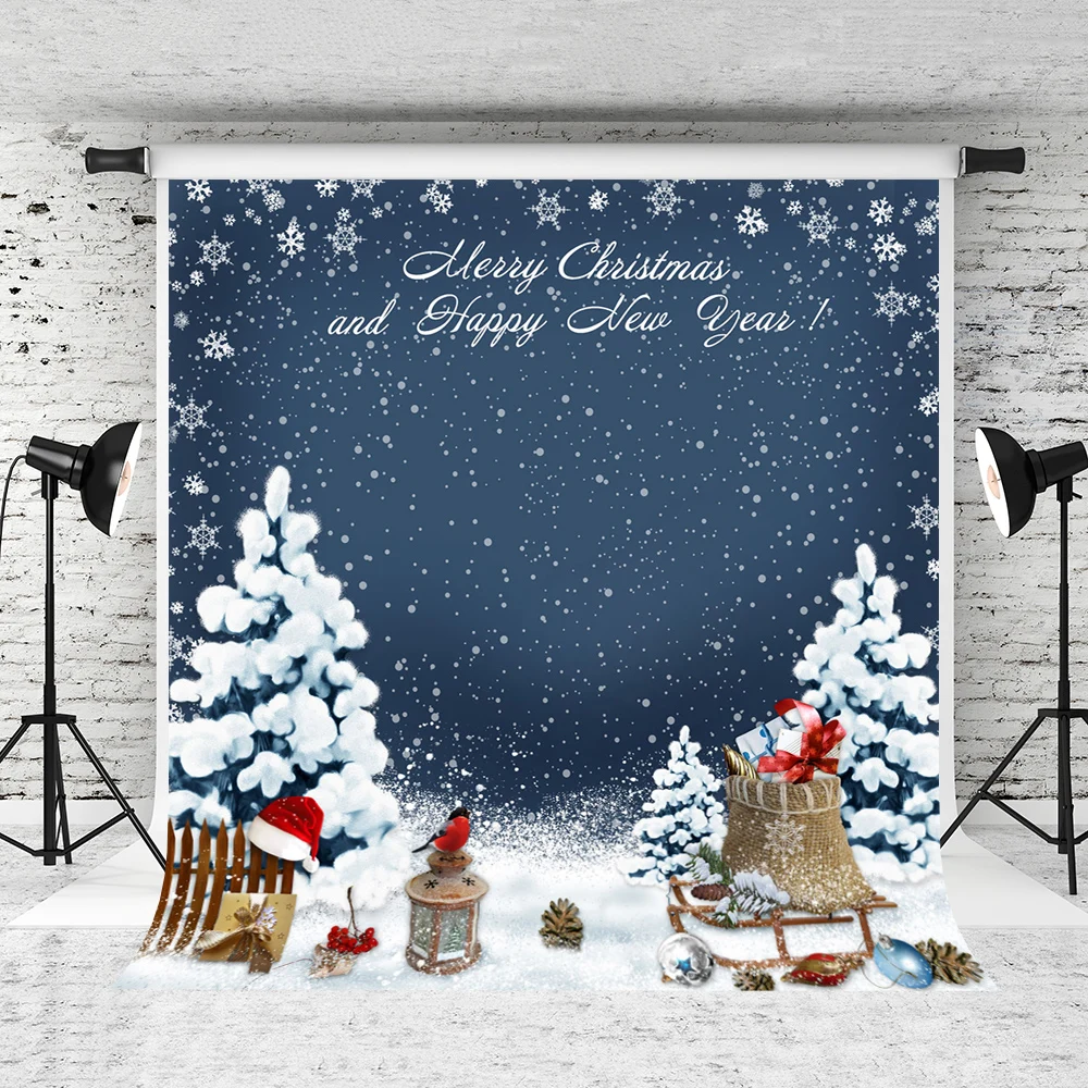 

VinylBDS Christmas Backdrops Stage Snowflake Christmas Tree Photograpic Backgrounds For Children Photographic Studio Backgrounds