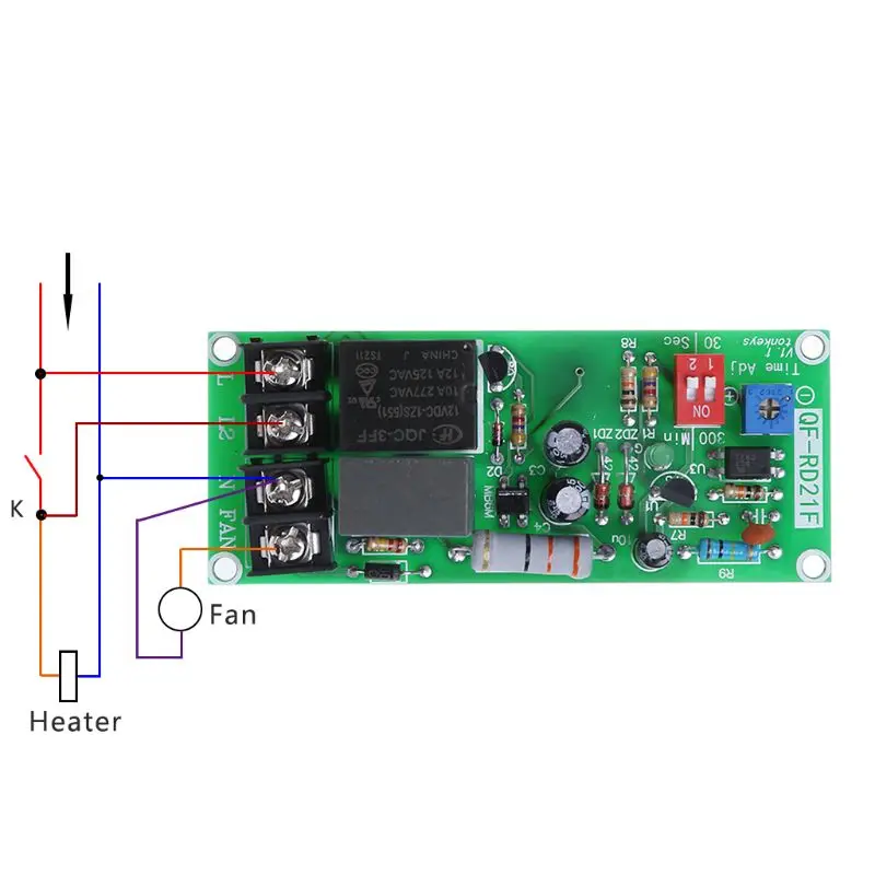AC100V-220V Four Gear Adjustable Timer Control Relay Module Turn Off Delay Switch Board For Exhaust Fan High-Precision